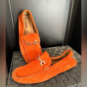 Alfani Merry Men’s orange suede driving loafers size 12